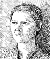 Pencil drawing of Nadja Schorowsky
